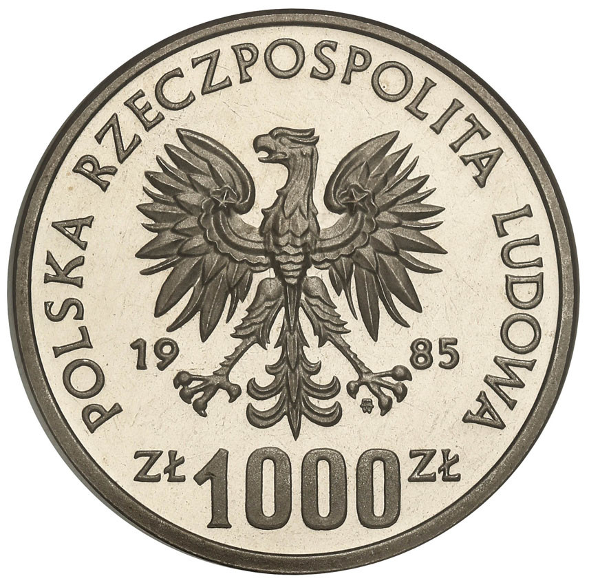 PRL. PRÓBA Nikiel 1000 złotych 1985 Wiewiórka
